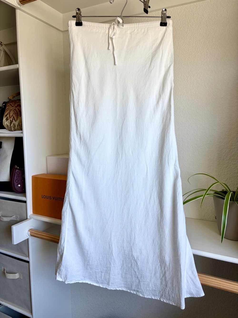 ❤️Perfect Stranger - White Drawstring Linen Maxi Skirt - Linen Cotton Maxi Skirt